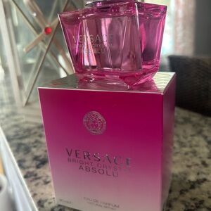 Versace Bright Crystal Absolu Pink Glass Perfume Bottle 3.0 ounces